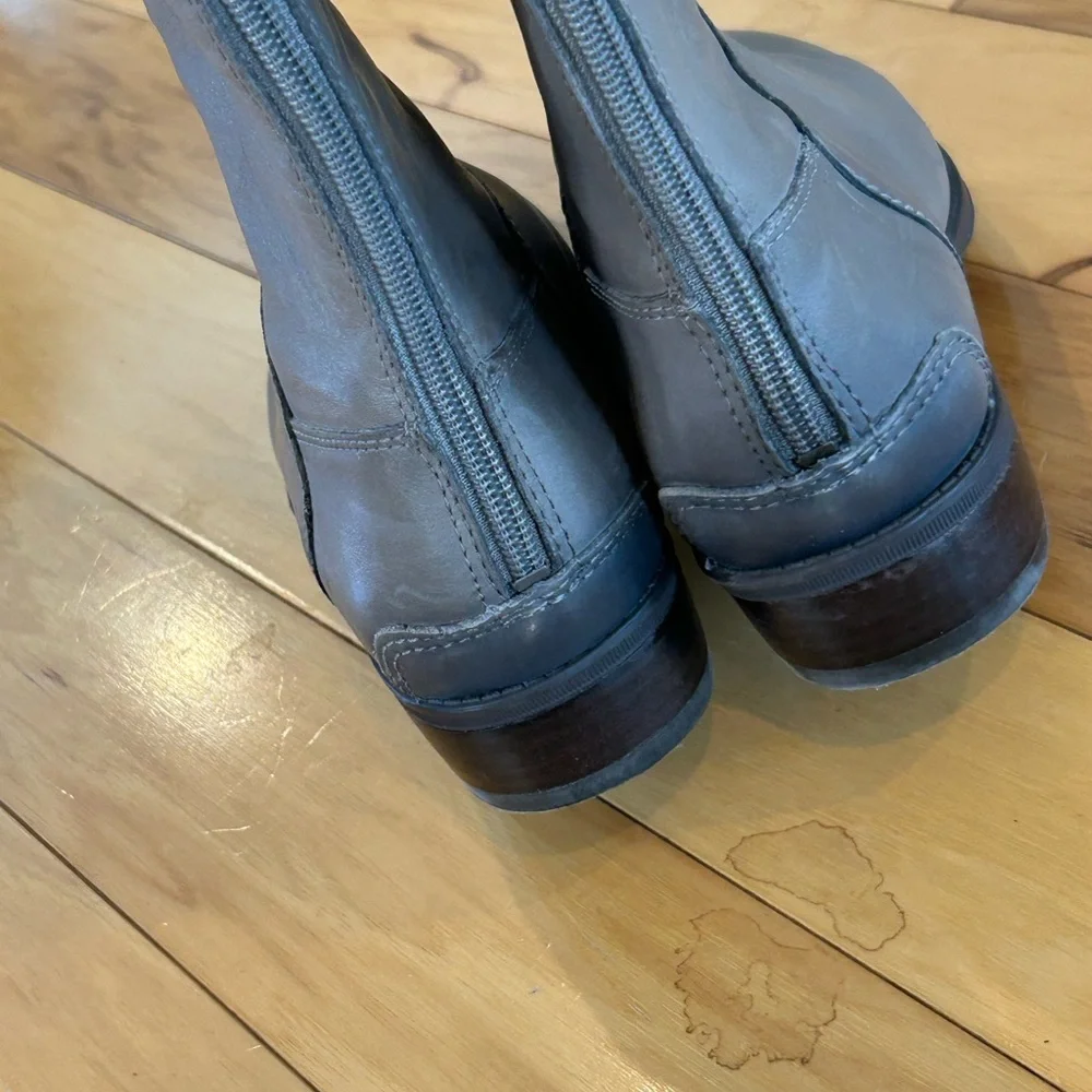 Sam Edelman Penny Leather Riding Boots in Gray